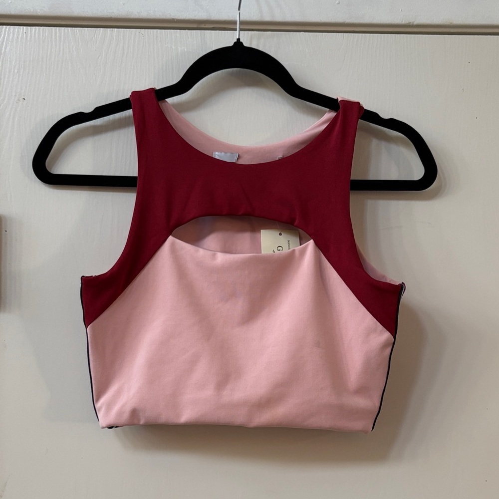 Guess sports bra Red and Pink Sleeveless Crop Top